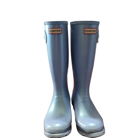 Hunter Shoes - HUNTER metallic blue Original high GI rain boots - 6. D
